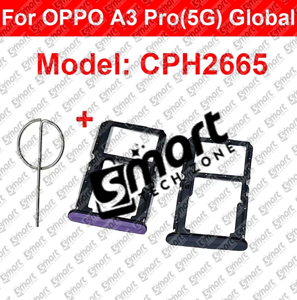 For Oppo A3 Pro Sim Tray Micro SD Card Slot with Sim Ejector Pin Replacement Parts