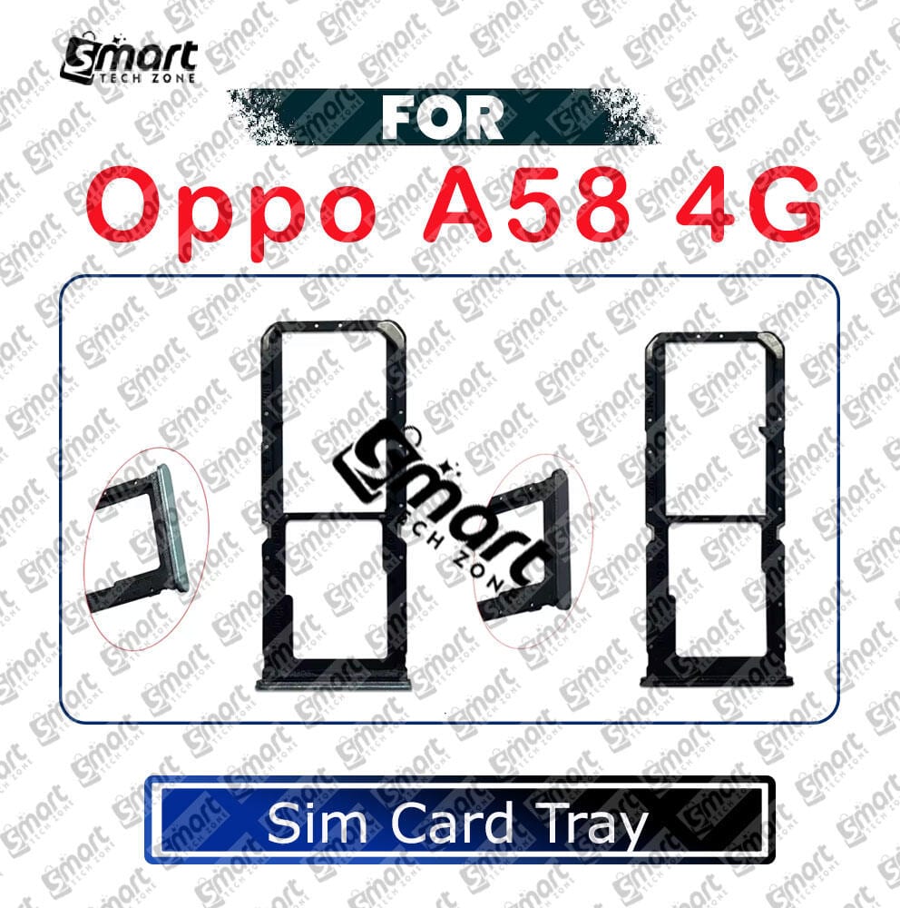 For Oppo A58 4G Sim Tray Micro SD Card Slot with Sim Ejector Pin Replacement Parts