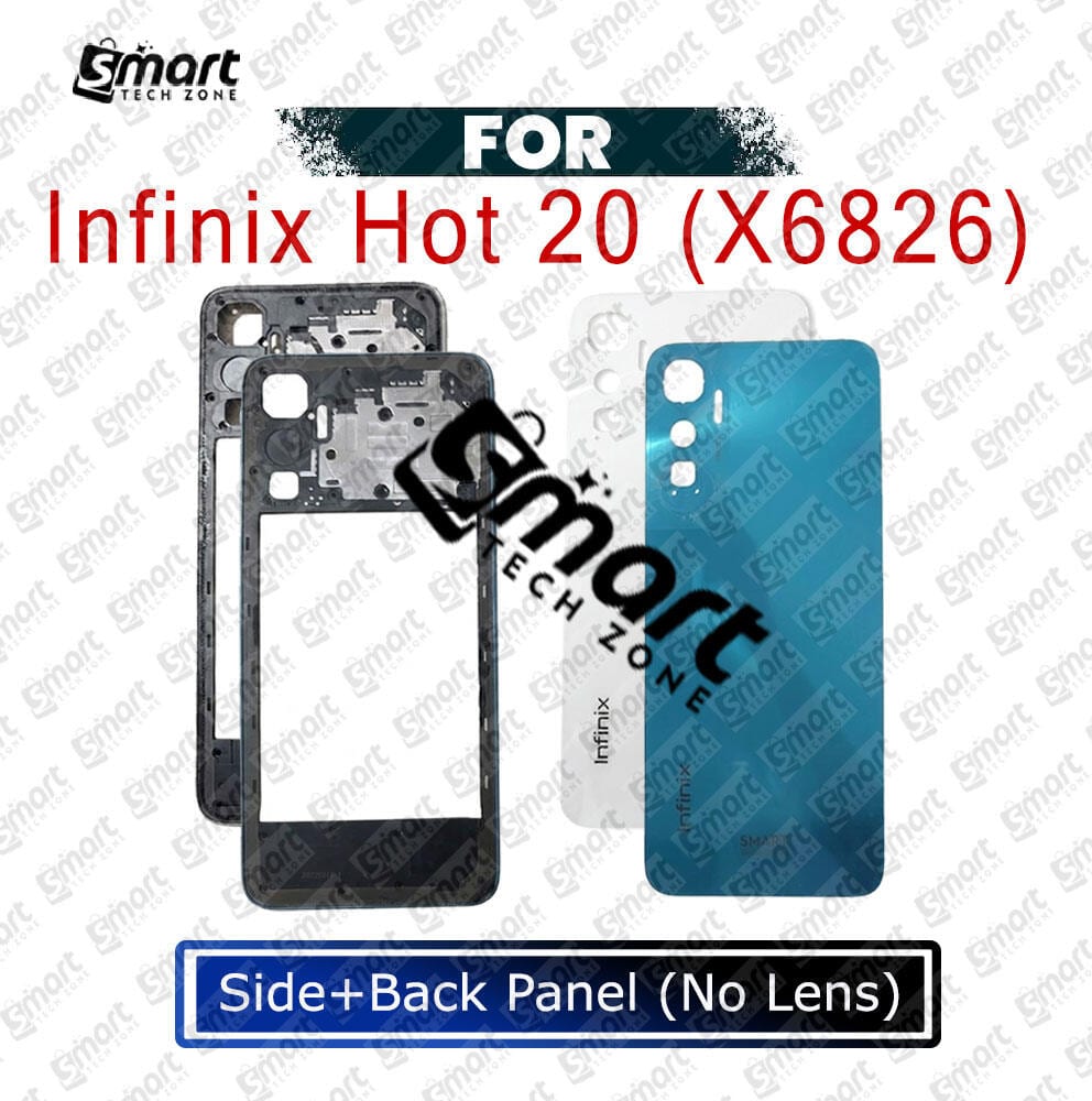 For Infinix Hot 20 X6826 Full Body Housing ( Side Frame + Back Panel Without Camera Glass )