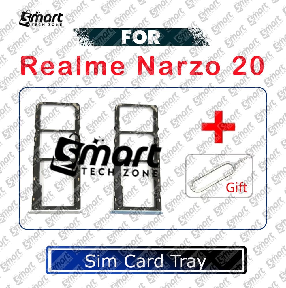 For Realme Narzo 20 Sim Tray Micro SD Card Slot with Sim Ejector Pin Replacement Parts