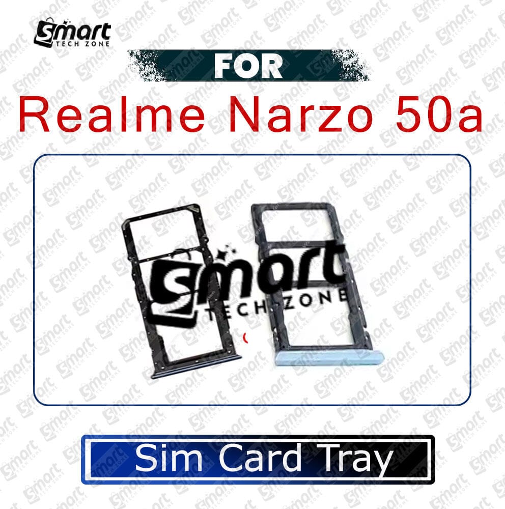 For Realme Narzo 50a Sim Tray Micro SD Card Slot with Sim Ejector Pin Replacement Parts