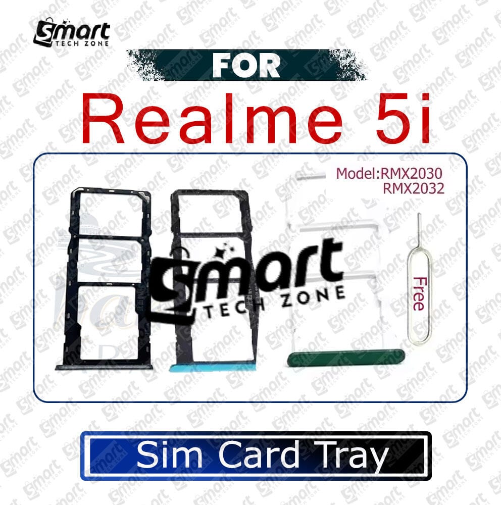 For Realme 5i Sim Tray Micro SD Card Slot with Sim Ejector Pin Replacement Parts