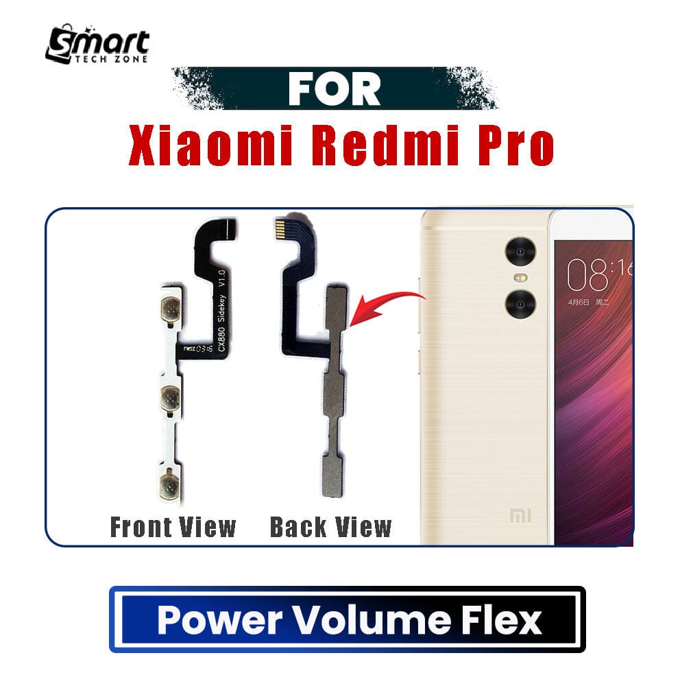 Xiaomi Redmi Pro (2016) Power Button + Volume Up Down Button Flex Cable Replacement | Side Key Outside Key | Exact Fit