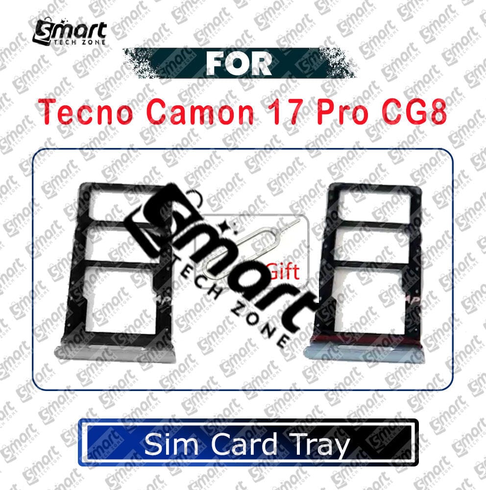 For Tecno Camon 17 Pro CG8 Sim Tray Micro SD Card Slot with Sim Ejector Pin Replacement Parts