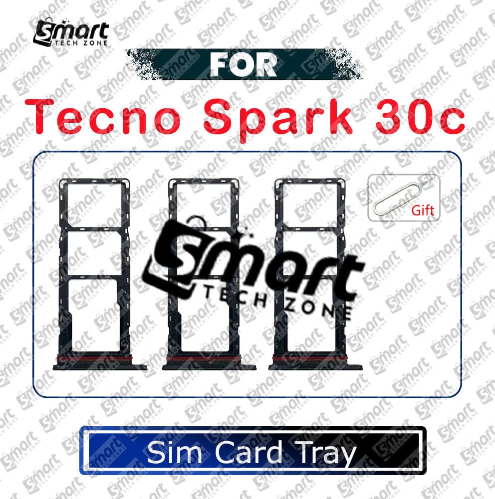 For Tecno Spark 30c Sim Tray Micro SD Card Slot with Sim Ejector Pin Replacement Parts