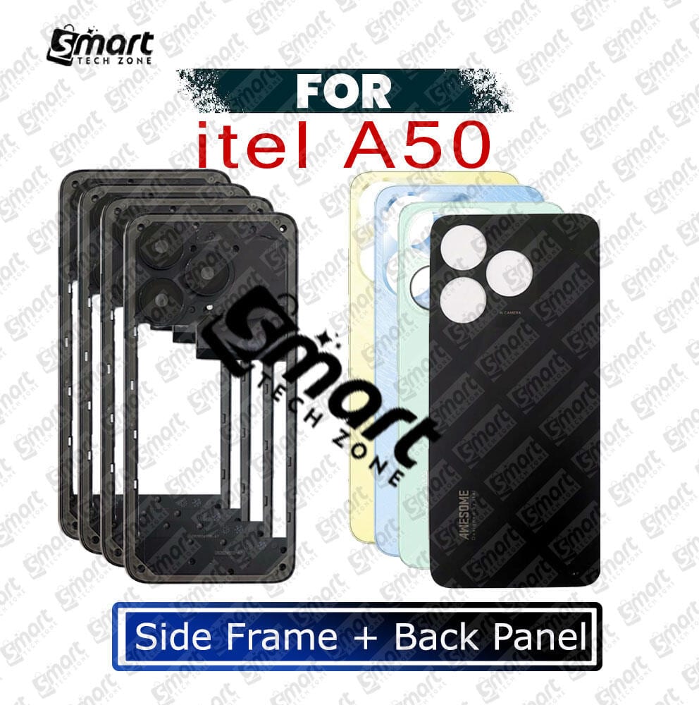 For itel A50 Full Body Housing ( Side Frame + Back Panel With Camera Glass )