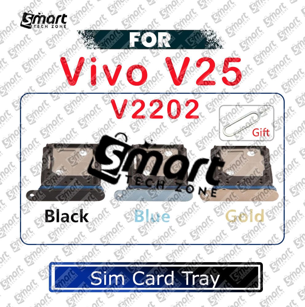 For Vivo V25 V2202 Sim Tray Micro SD Card Slot with Sim Ejector Pin Replacement Parts