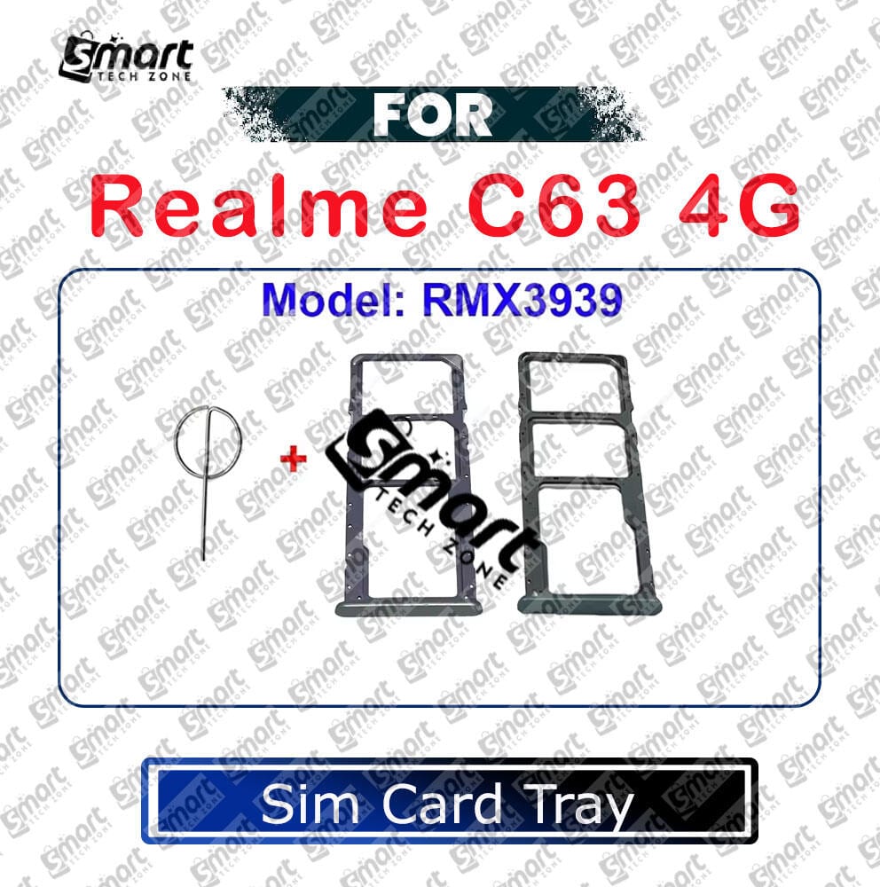 For Realme C63 4G Sim Tray Micro SD Card Slot with Sim Ejector Pin Replacement Parts