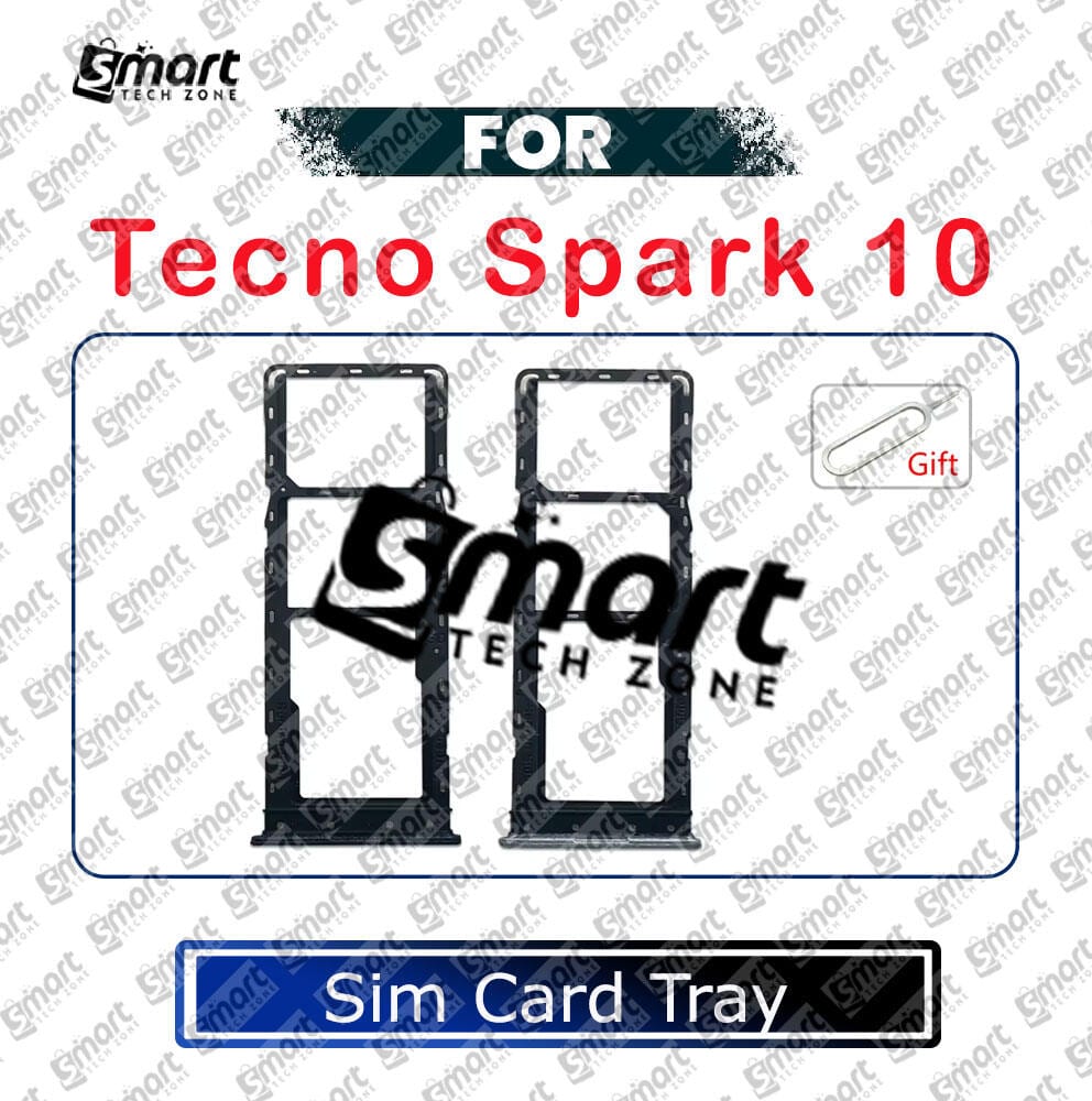 For Tecno Spark 10 Sim Tray Micro SD Card Slot with Sim Ejector Pin Replacement Parts