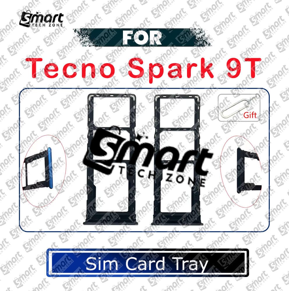For Tecno Spark 9T Sim Tray Micro SD Card Slot with Sim Ejector Pin Replacement Parts