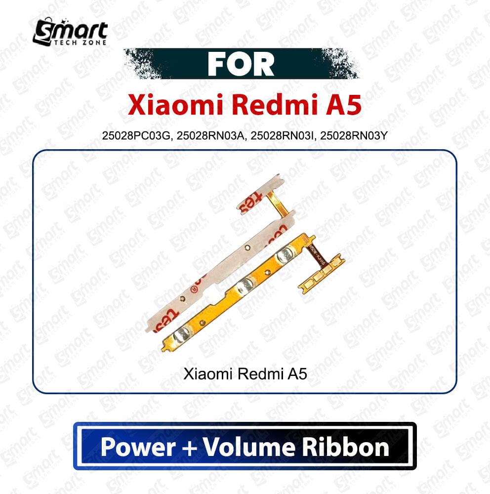 Xiaomi Redmi A5 Power On Off Switch Volume Up Down Side Button Flex Cable Replacement Spare Repair Part For 25028PC03G, 25028RN03A
