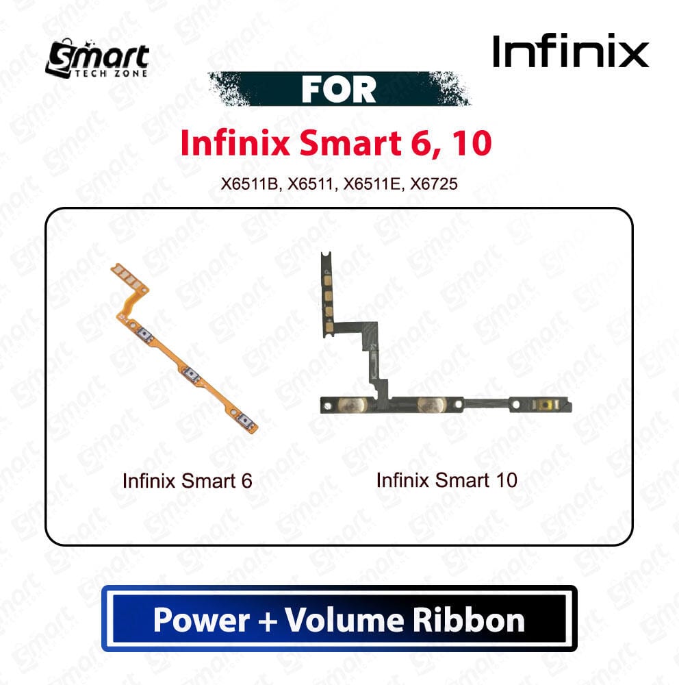 Infinix Smart 6, Infinix Smart 10 Power On Off Switch Volume Up Down Side Button Flex Cable Replacement Spare Part