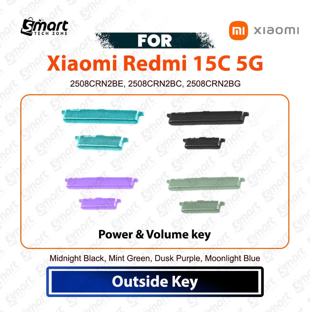 Xiaomi Redmi 15C 5G Power On Off, Volume Up Down Button Side Key, Outside Key Replacement Repair Spare Part For 2508CRN2BE, 2508CRN2BC, 2508CRN2BG