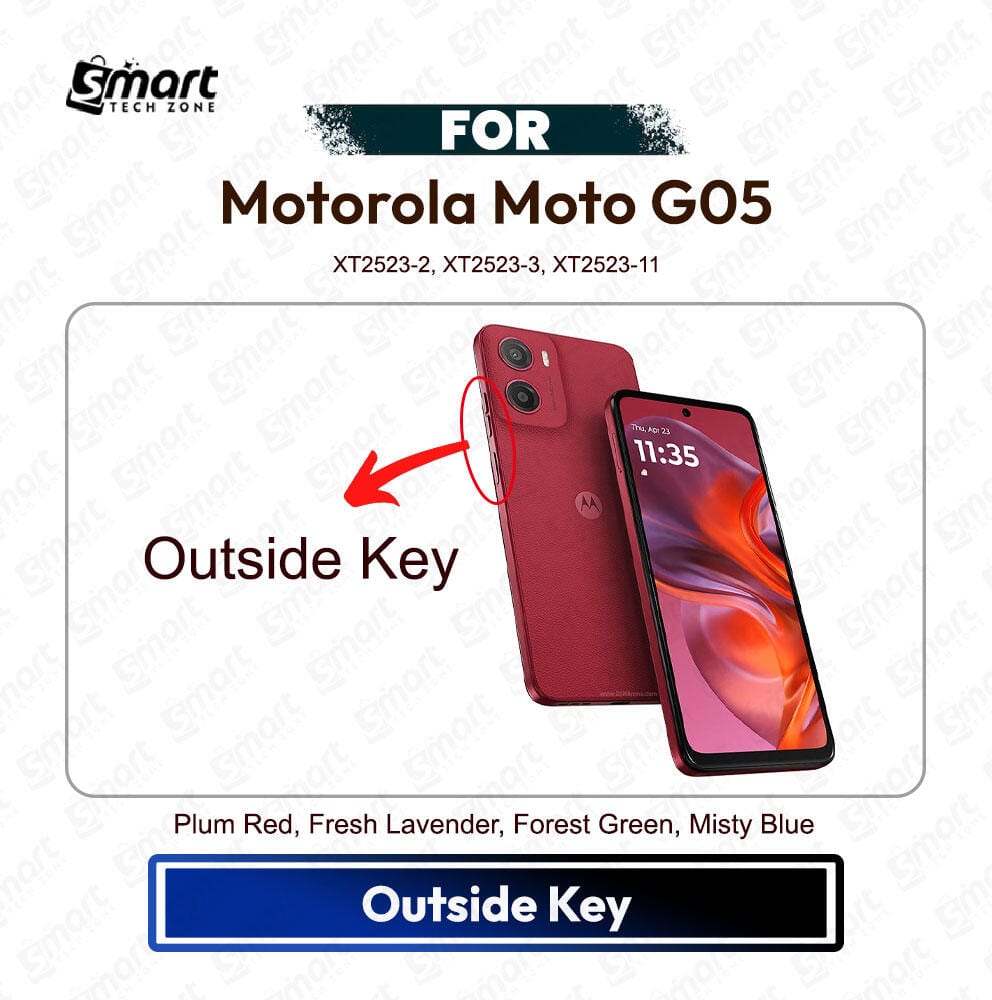 Motorola Moto G05 Power On Off, Volume Up Down Button Side Key, Outside Key Replacement Repair Spare Part For XT2523-2, XT2523-3, XT2523-11