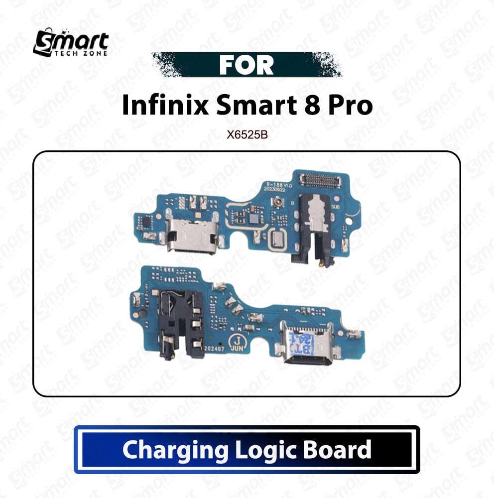 Infinix Smart 8 Pro Charging Logic Board Charging Port USB Plug PCB Dock Connector Replacement Spare Repair Part For X6525B