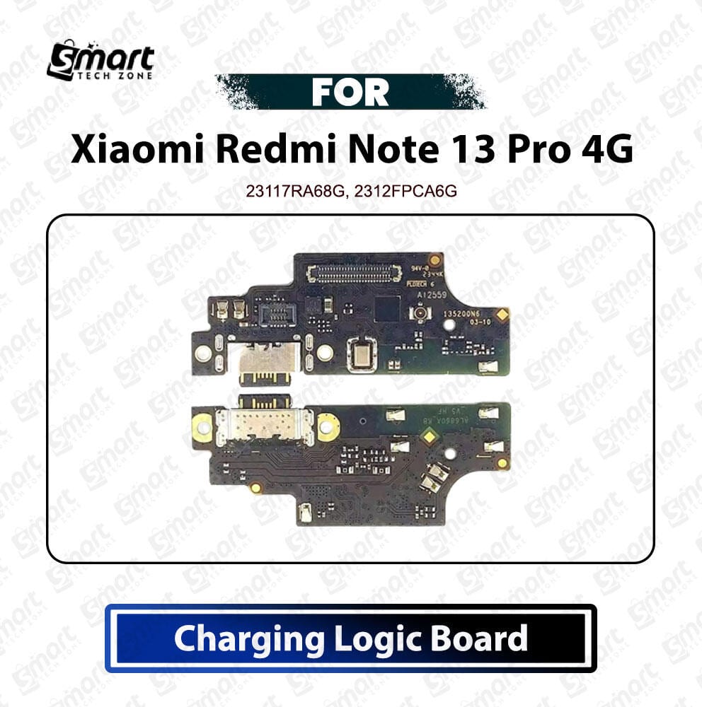Xiaomi Redmi Note 13 Pro 4G Charging Logic Board Charging Port USB Plug PCB Dock Connector Replacement Spare Repair Part For 23117RA68G, 2312FPCA6G
