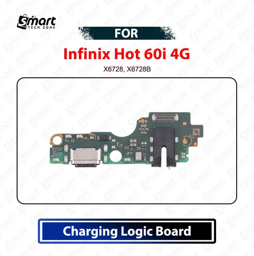 Infinix Hot 60i 4G Charging Logic Board Charging Port USB Plug PCB Dock Connector Replacement Spare Repair Part For X6728, X6728B