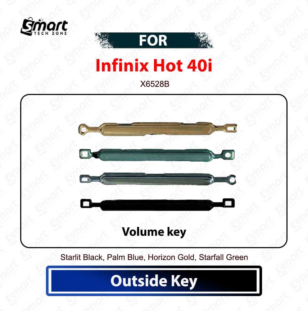 Infinix Hot 40i Volume Up Down Outer Keys - External Side Button Cap Switch Replacement Repair Spare Parts