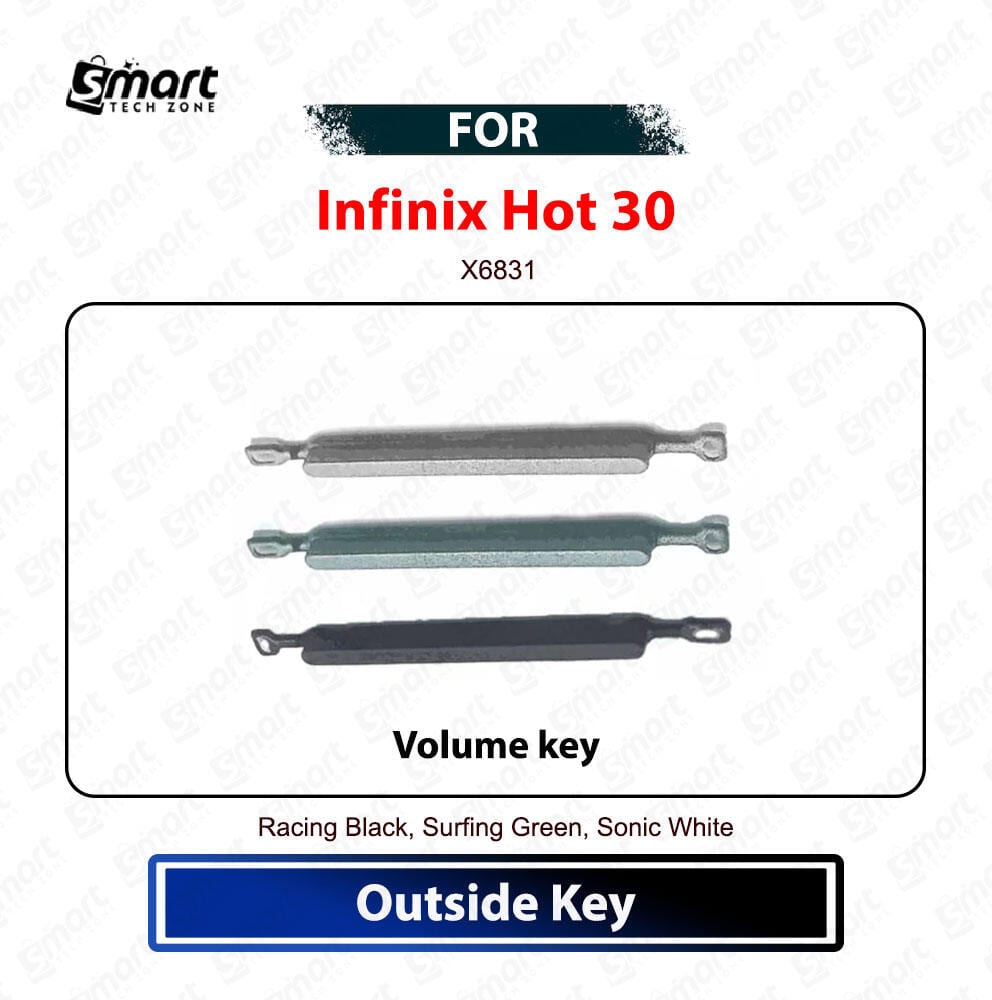 Infinix Hot 30 Volume Up Down Outer Keys - External Side Button Cap Switch Replacement Repair Spare Parts (X6831)