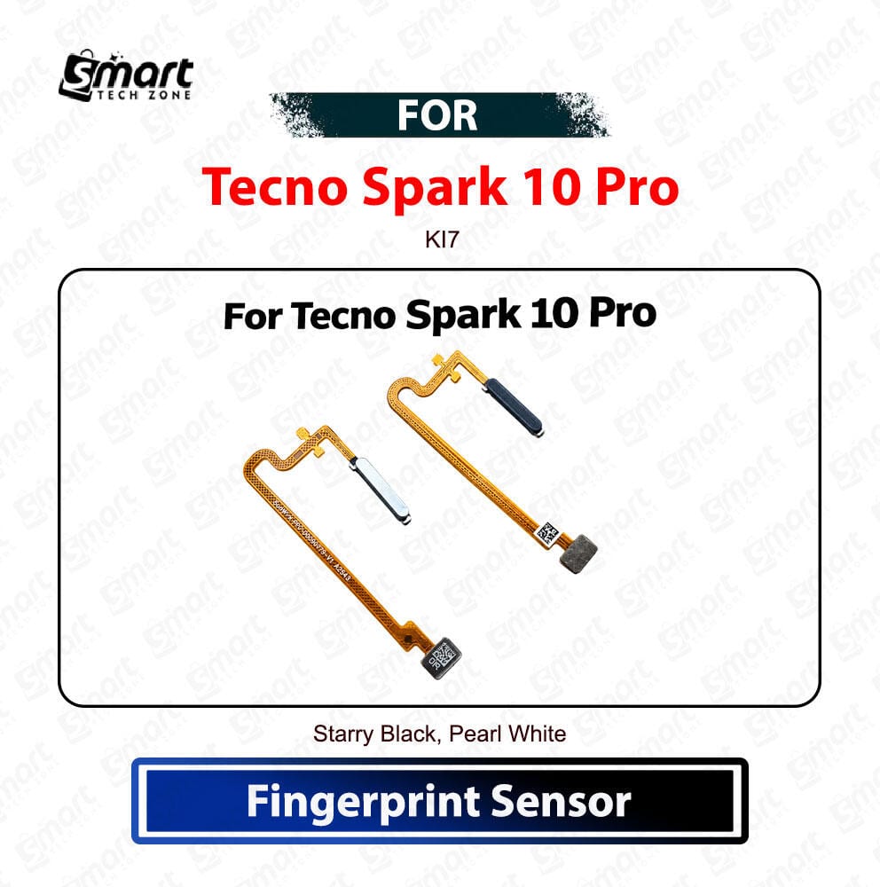 Tecno Spark 10 Pro Fingerprint Touch Sensor Power Switch On Off Side Button Key Flex Cable Replacement Repair Spare Part For KI7
