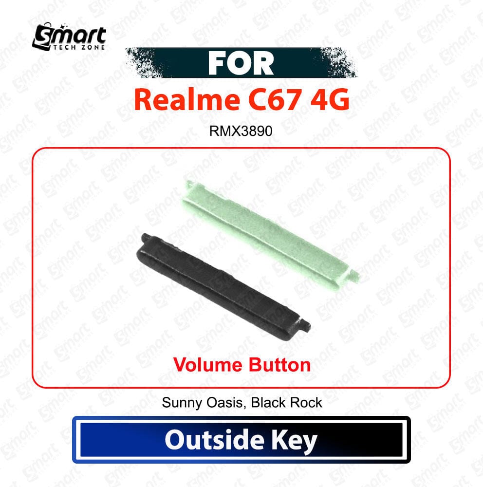 Realme C67 4G Volume Button Keys - Volume Up Down External Side Key Buttons Replacement Repair Spare Parts (RMX3890)