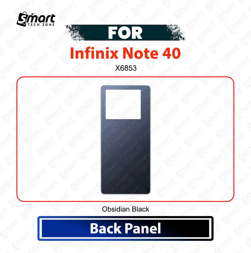 Infinix Note 40 Rear Battery Door Backshell Casing with Side Buttons (Without Camera Lens) Black - Back Panel Housing Replacement Spare Parts (X6853)