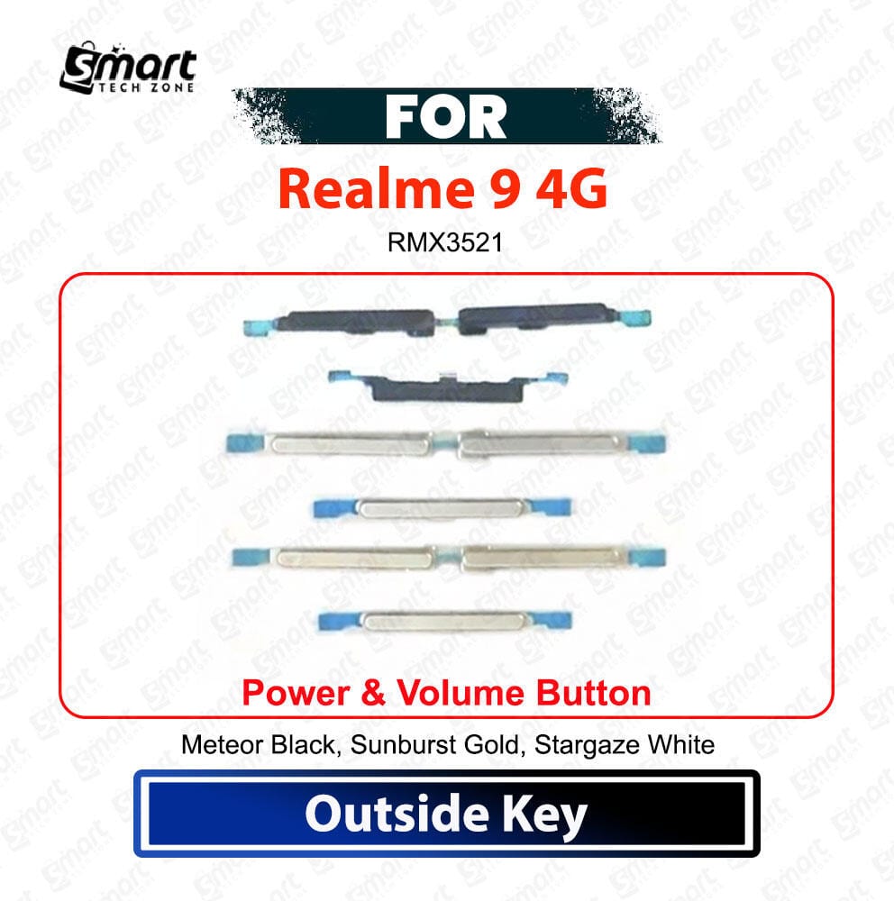 Realme 9 Power On Off Switch Button Side Volume Up Down Buttons Replacement Repair Spare Part RMX3521