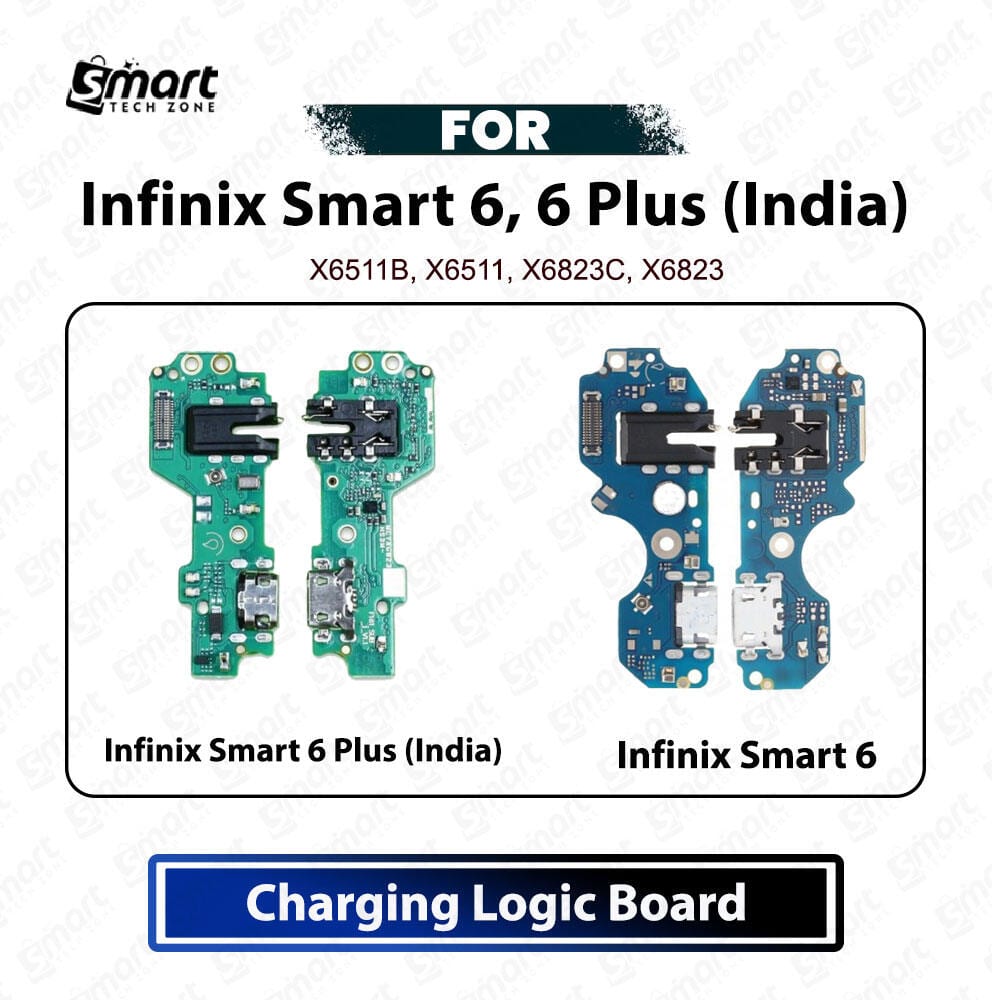 Infinix Smart 6, 6 Plus (India) Charging Logic Board Charging Port USB Plug PCB Dock Connector Replacement Spare Repair Part