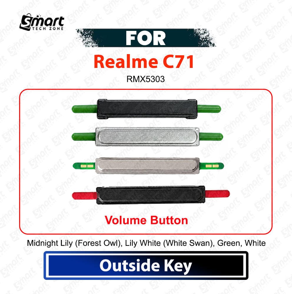 Realme C71 Volume Button Keys - Volume Up Down External Side Key Buttons Replacement Repair Spare Parts (RMX5303)