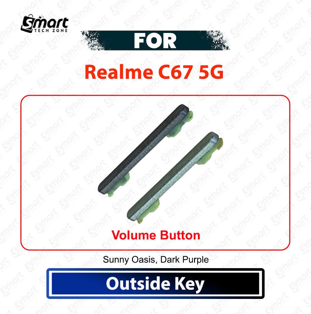 Realme C67 5G Volume Button Keys - Volume Up Down External Side Key Buttons Replacement Repair Spare Parts