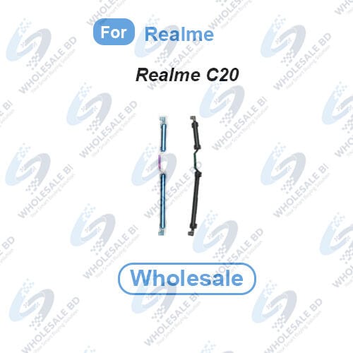 Power Volume Out Side Key Side Button For Realme C20 (RMX3063, RMX3061) External Volume Button + Power ON OFF (Wholesale)