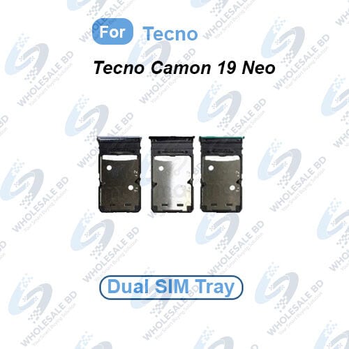 Tecno Camon 19 Neo (CH6i) Dual SIM Tray Replacement Slot Holder with Opening Needle (Sim Ejector) (Wholesale)