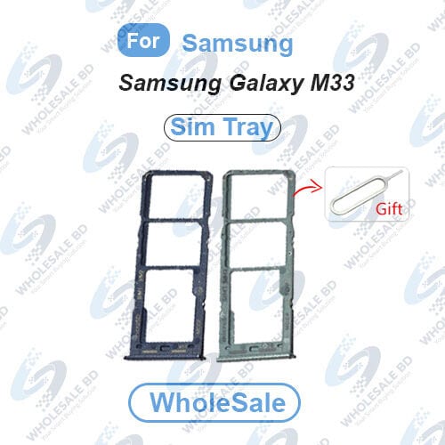 Sim Tray for Samsung Galaxy M33 Micro SD Card Slot with Sim Ejector Pin Replacement Parts (Wholesale)