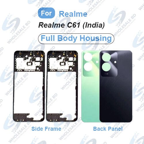 For Realme C61 Side Frame + Back Panel Housing Replacement Spare Parts (Wholesale)