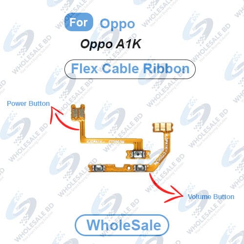 Oppo A1K Power On/Off Switch Button Side Volume Up Down Buttons Flex Cable Replacement Parts (Wholesale)