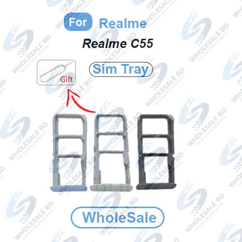 Realme C55 (RMX3710 ) Sim Tray and Micro SD Card Slot Replacement (Free High Quality Sim Ejector Pin) (Wholesale)