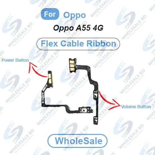 Oppo A55 4G Power On/Off Switch Button Side Volume Up Down Buttons Flex Cable Replacement Parts (Wholesale)