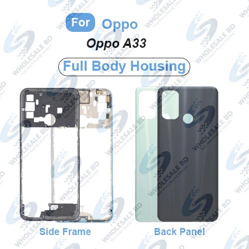 For Oppo A33 2020 Back Panel/Backshell/ Casing + Side Frame + Lcd Frame full body housing With Logo-All Colors Available