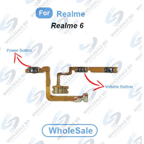 Realme 6 Power On/Off Switch Button Side Volume Up Down Buttons Flex Cable Replacement Parts (Wholesale)