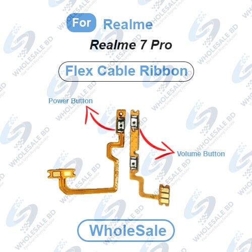 Realme 7 Pro Power On/Off Switch Button Side Volume Up Down Buttons Flex Cable Replacement Parts (Wholesale)