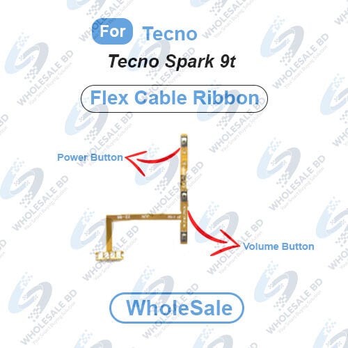 Tecno Spark 9t Power On/Off Switch Button Side Volume Up Down Buttons Flex Cable Replacement Parts (Wholesale)