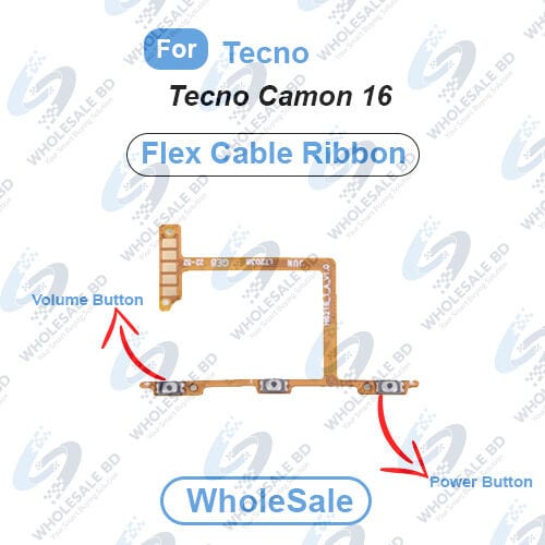 Tecno Camon 16 Power On/Off Switch Button Side Volume Up Down Buttons Flex Cable Replacement Parts (Wholesale)
