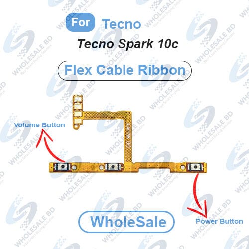 Tecno Spark 10c Power On/Off Switch Button Side Volume Up Down Buttons Flex Cable Replacement Parts (Wholesale)