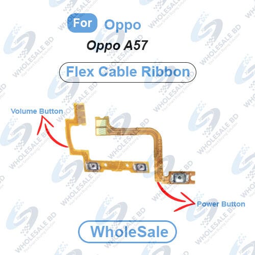 Oppo A57 Power On/Off Switch Button Side Volume Up Down Buttons Flex Cable Replacement Parts (Wholesale)
