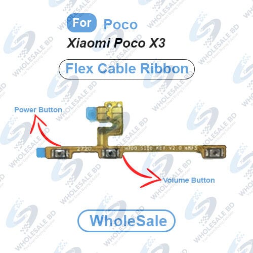 Xiaomi Poco X3 Power On/Off Switch Button Side Volume Up Down Buttons Flex Cable Replacement Parts (Wholesale)
