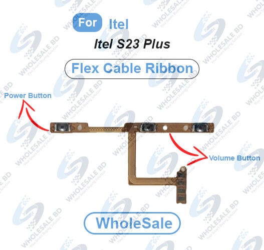 Itel S23 Plus Power On/Off Switch Button Side Volume Up Down Buttons Flex Cable Replacement Parts (Wholesale)
