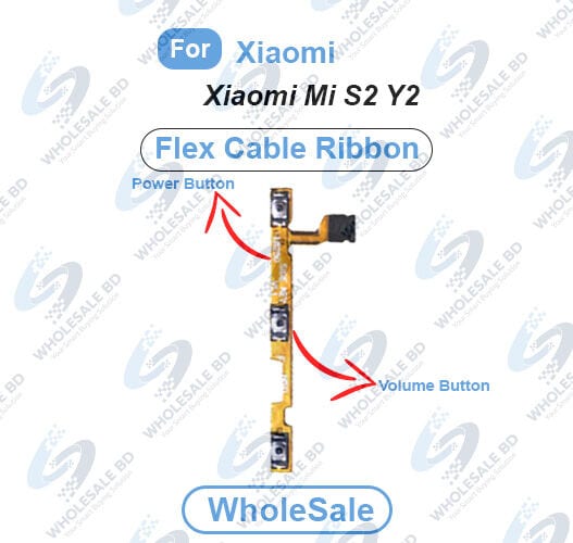 Xiaomi Mi S2 Y2 Power On/Off Switch Button Side Volume Up Down Buttons Flex Cable Replacement Parts (Wholesale)