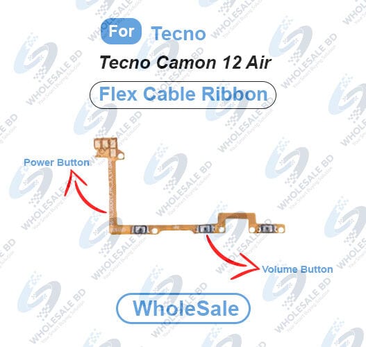 Tecno Camon 12 Air Power On/Off Switch Button Side Volume Up Down Buttons Flex Cable Replacement Parts (Wholesale)