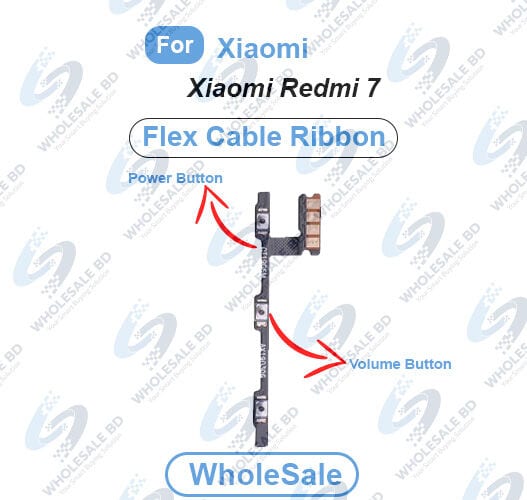 Xiaomi Redmi 7 Power On/Off Switch Button Side Volume Up Down Buttons Flex Cable Replacement Parts (Wholesale)