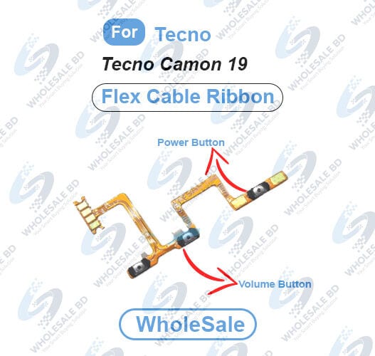 Tecno Camon 19 Power On/Off Switch Button Side Volume Up Down Buttons Flex Cable Replacement Parts (Wholesale)